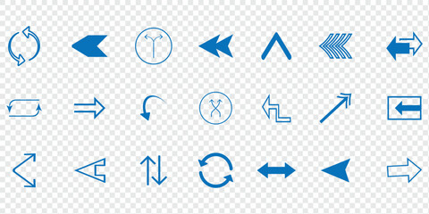set of arrow icons  in various shapes and directions. eps 10.