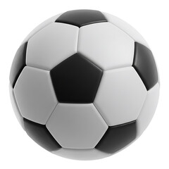 Classic black and white soccer ball isolated on a white background representing sports and recreation