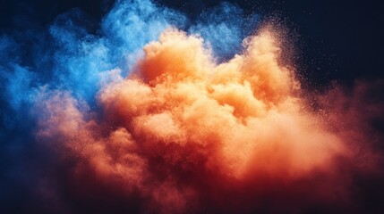 Explosive vibrant cloud of color