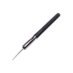 Precision Pin Punch Tool with Knurled Handle - Isolated on Black Background