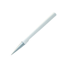 Close-up of a White and Silver Planting Tool with a Pointed Tip