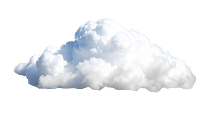 Soft White Cumulus Cloud with Gentle Edges on Transparent Background