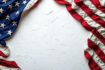 Naklejka premium American flag on a textured white background with room for custom text or graphics