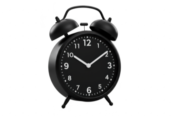 Classic alarm clock isolated on transparent background