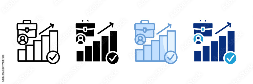 Aufkleber career path icon set multiple style collection