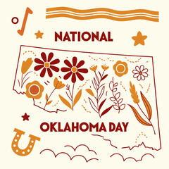 NATIONAL OKLAHOMA DAY vector illustration