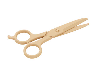 Beige scissors isolated on transparent background