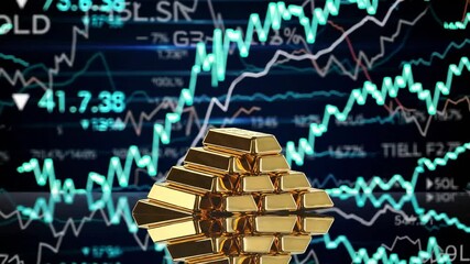 Analyzing gold price trends amid stock market volatility with digital graphs