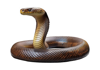 Fototapeta premium 3d Illustration King Cobra The World's Longest Venomous Snake Isolated on Transparent or White Background.