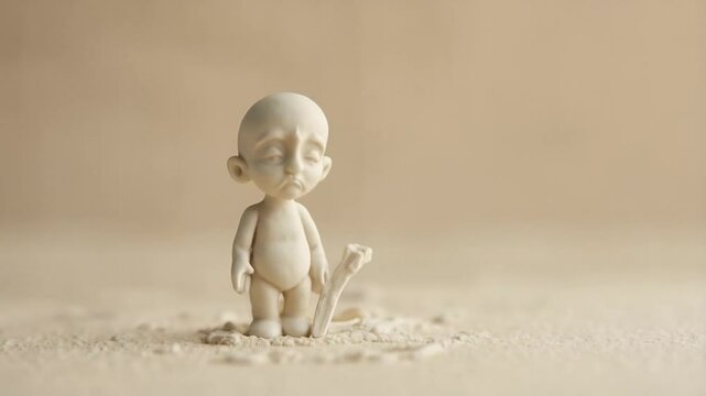 The tiny statue stands proudly, its intricate details carved with delicate precision and timeless craftsmanship.