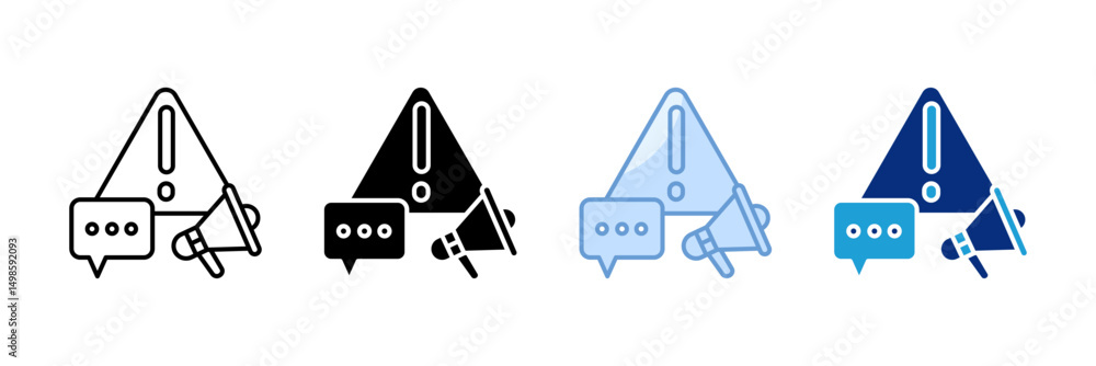 Poster crisis communication icon set multiple style collection