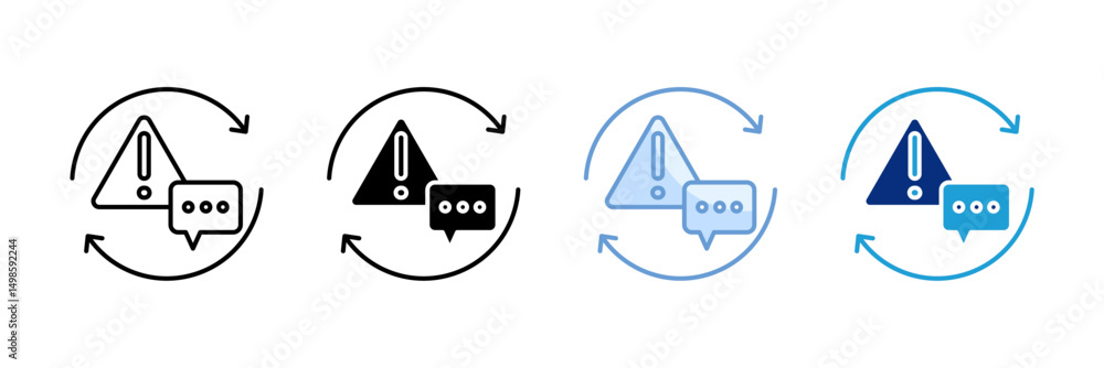 Poster crisis response icon set multiple style collection