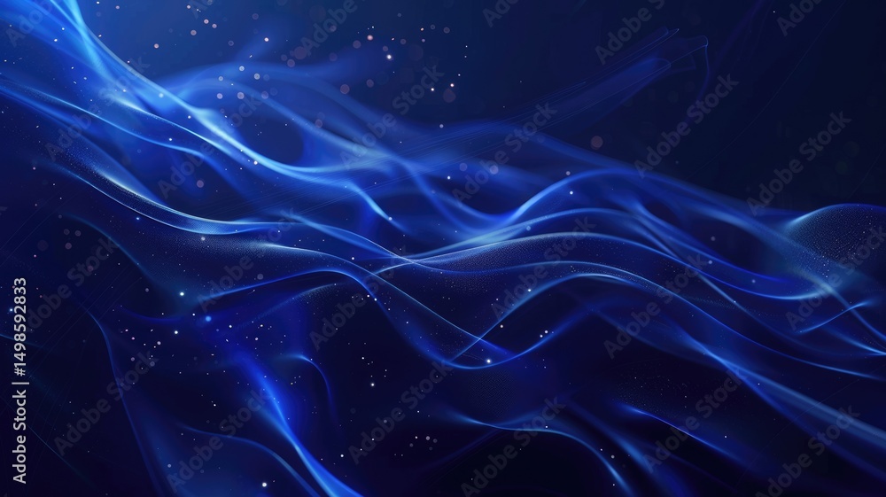 Poster abstract picture micro light sparkling particle represent data flow vivid flowing wave with high tec