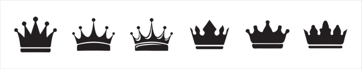 Decorative Royal Crown Set – Ornamental Vector Icon Pack