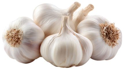 Title: Garlic on Transparent PNG Background

