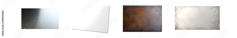Poster set of comparative view of two contrasting surfaces. isolated on transparent background