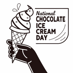 NATIONAL CHOCOLATE ICE CREAM DAY vector illustration