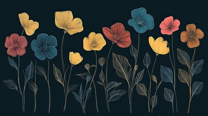 A condolence card design with a simple floral outline. 