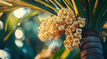 Beautiful Tropical Plant with Vibrant Yellow Flowers in Sunlight