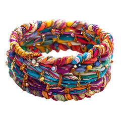 Artistic Woven Bracelet with Creative Fusion of M Isolated on Transparent Background