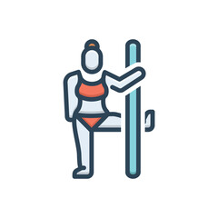 Color illustration icon for striptease