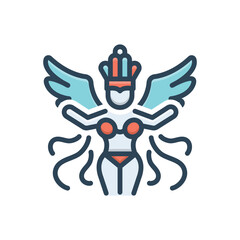 Color illustration icon for cabaret