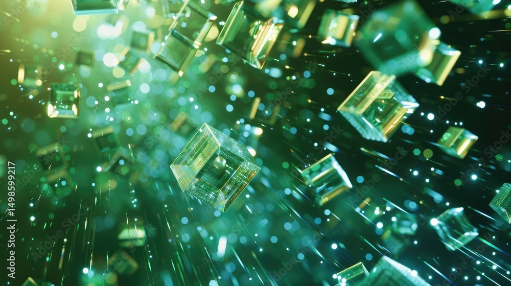 Poster experience a stunning visualization showcasing a dynamic flow of data represented by transparent cub