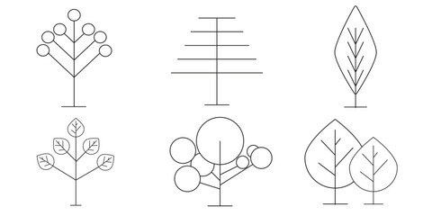 Tree and Forest Icons set. Nature concept. Vector illustration.