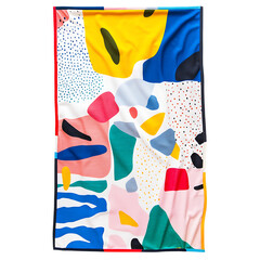 Playful Beach Towel with Giant Quirky Pattern Isolated on Transparent Background