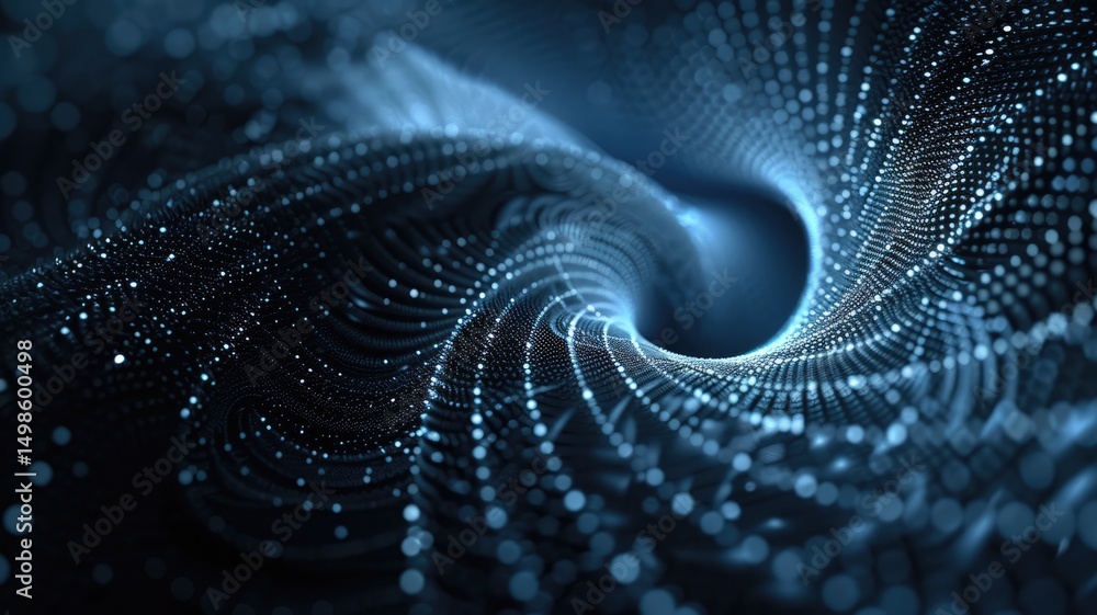 Poster explore this abstract dark pattern featuring elements of artificial intelligence and digital design,