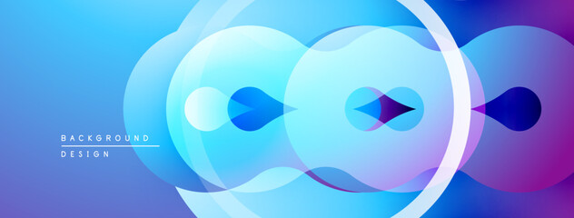 Abstract blue purple gradient circles overlap. Modern design, smooth transitions, vibrant colors create dynamic visual effect.