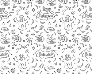 halloween seamless pattern, halloween, pumpkin, vector, autumn, pattern, illustration, seamless, orange, set, holiday, icon, october, celebration, design, cartoon, horror, spooky, fun, face, art, seas
