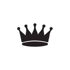 Black Crown Silhouette Vector | Simple Royal Icon for Luxury & Authority Branding