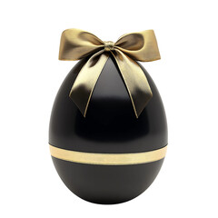 Elegant Black Easter Egg with Gold Bow Festive Decoration