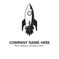 Obraz premium Rocket silhouette logo company design vector illustration