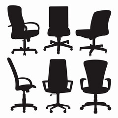 Set of black office chairs