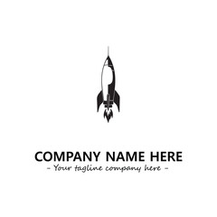 Rocket silhouette logo company design vector illustration