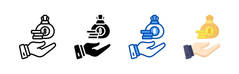 Funding icon set bundle. Multi style icon collection perfect for websites, apps, and presentations. Simple vector icon collection