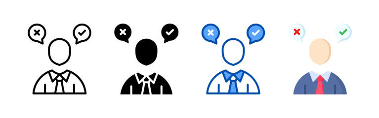 Decision making icon set bundle. Multi style icon collection perfect for websites, apps, and presentations. Simple vector icon collection