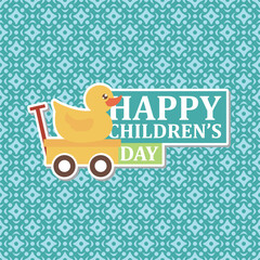 Playful Flat Design Celebrating Happy Children's Day Icon