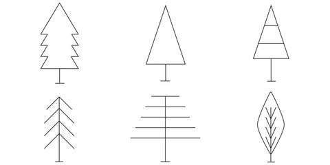 Tree and Forest Icons set. Nature concept. Vector illustration.