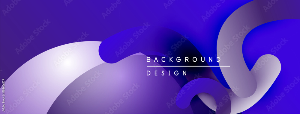 Aufkleber Abstract purple background. Fluid shapes overlap creating dynamic visual effect. Modern design element for projects.