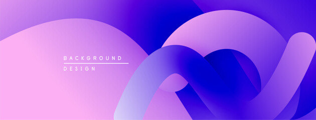 Abstract gradient waves, purple hues dominate. Smooth shapes create dynamic visual flow. Minimalist design, modern aesthetic.
