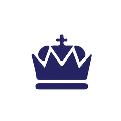 Flat King Icon – Luxury Crown Vector