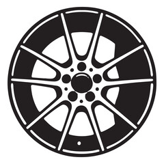 Stylish Car Wheel Rim Design Vector Illustration of Spoke Pattern