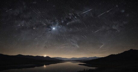 Starry night, inky black canvas, countless twinkling lights,  galaxy,  cosmic