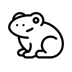 Fototapeta premium Minimalist black line icon of a frog side view