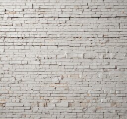 Cracked white brick wall, showing significant wear and rough texture ,  rustic,  crack