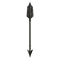 Sleek Arrow with Contemporary Polished Finish Isolated on Transparent Background