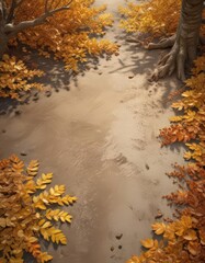 Golden hues of oak and birch leaves, clean empty area, harvest, nature, garden